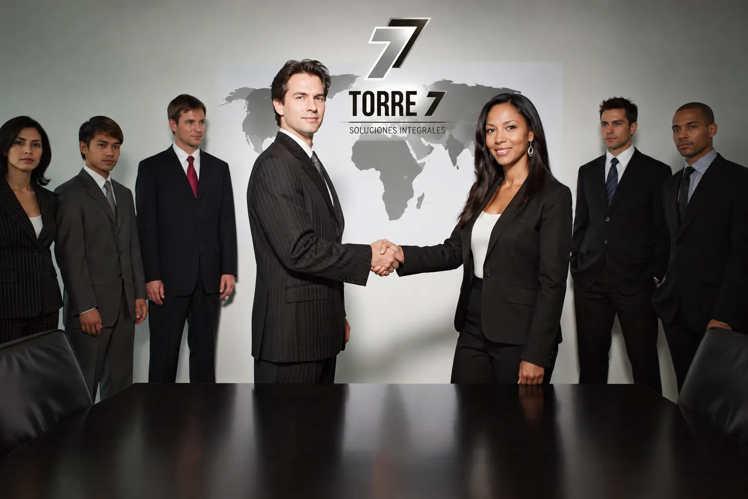 Equipo de Torre 7 Soluciones Integrales cerrando un acuerdo